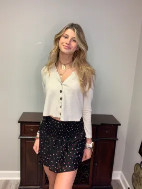 Black Flowy Butterfly Skort