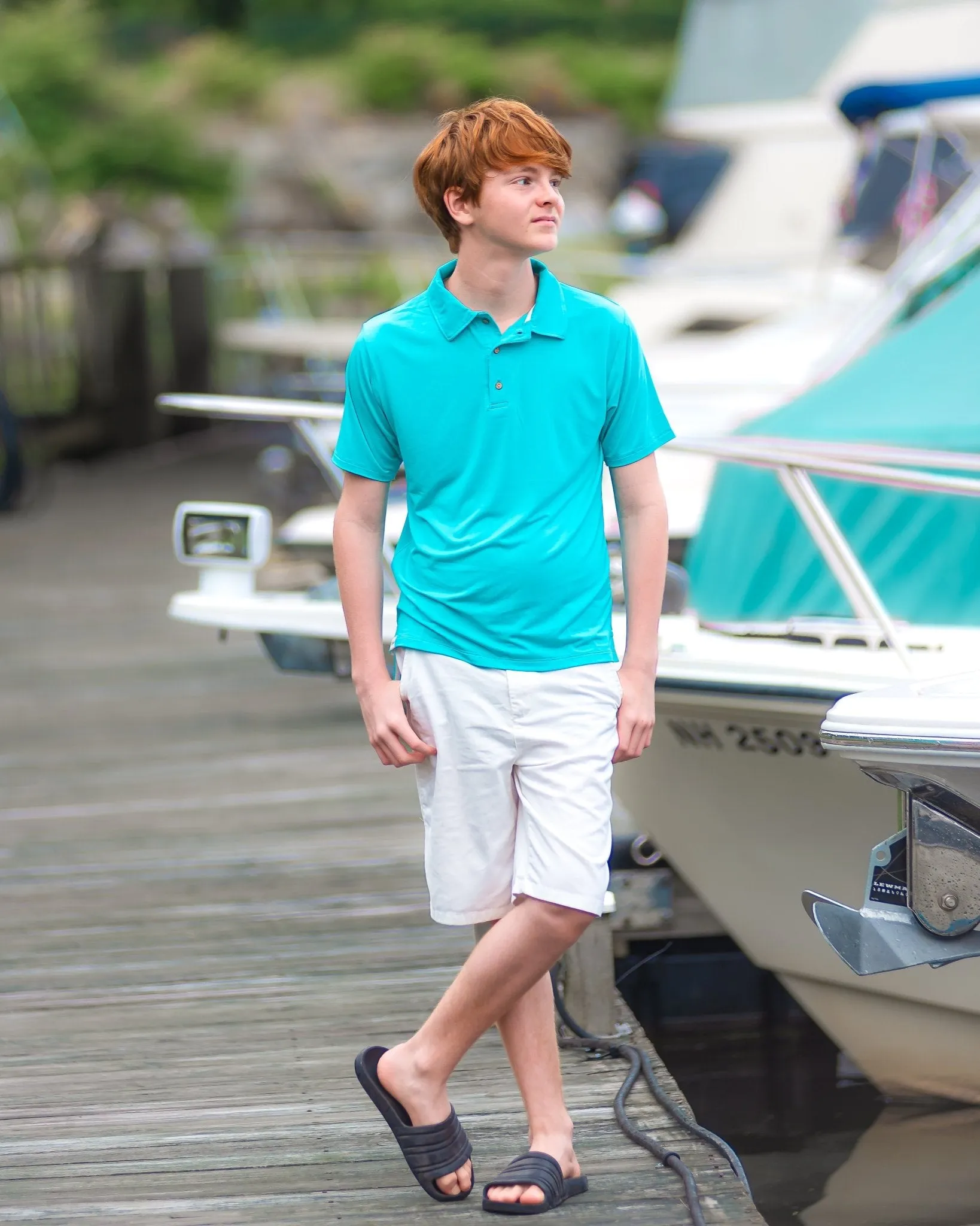 Boys Polo in Teal