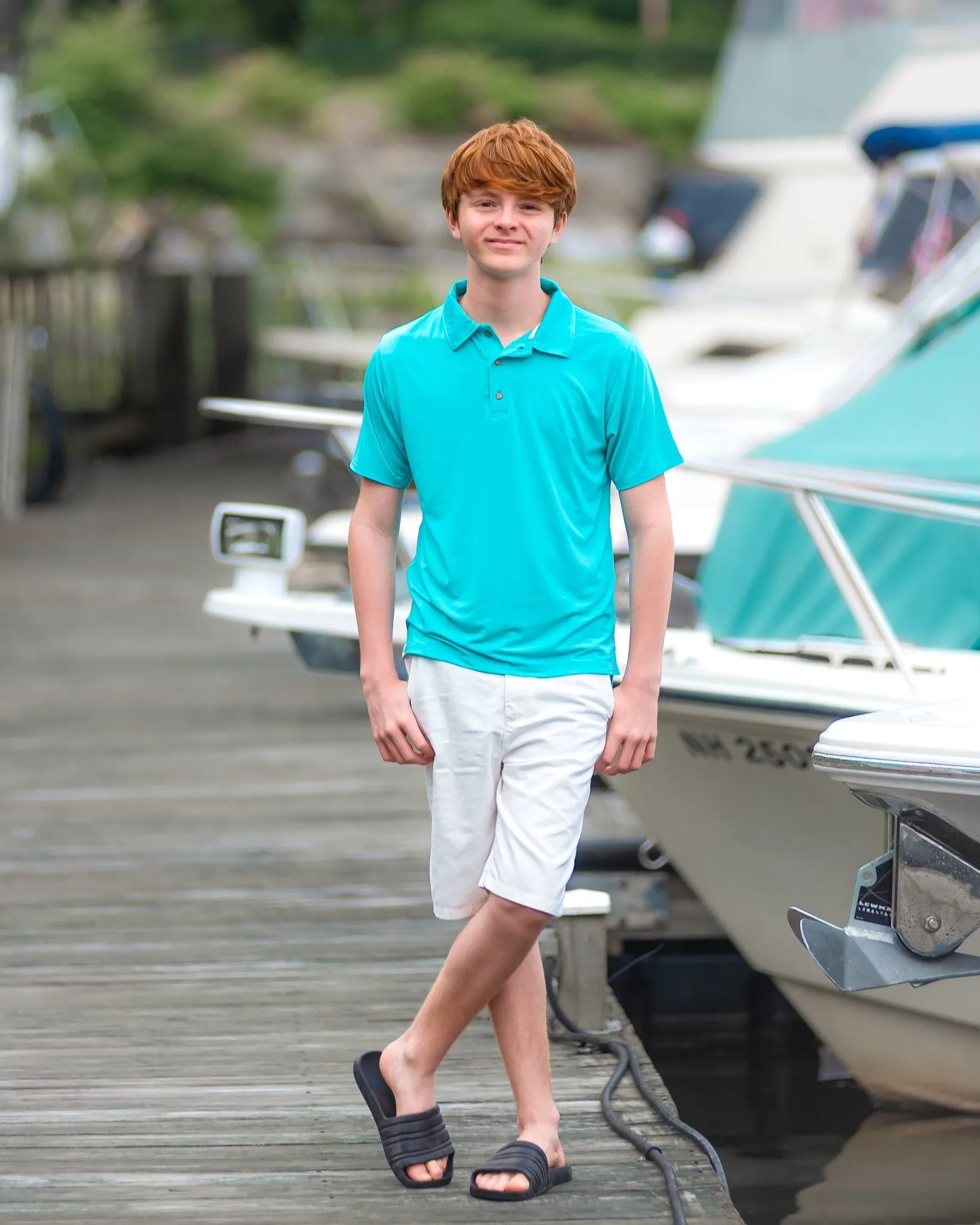 Boys Polo in Teal