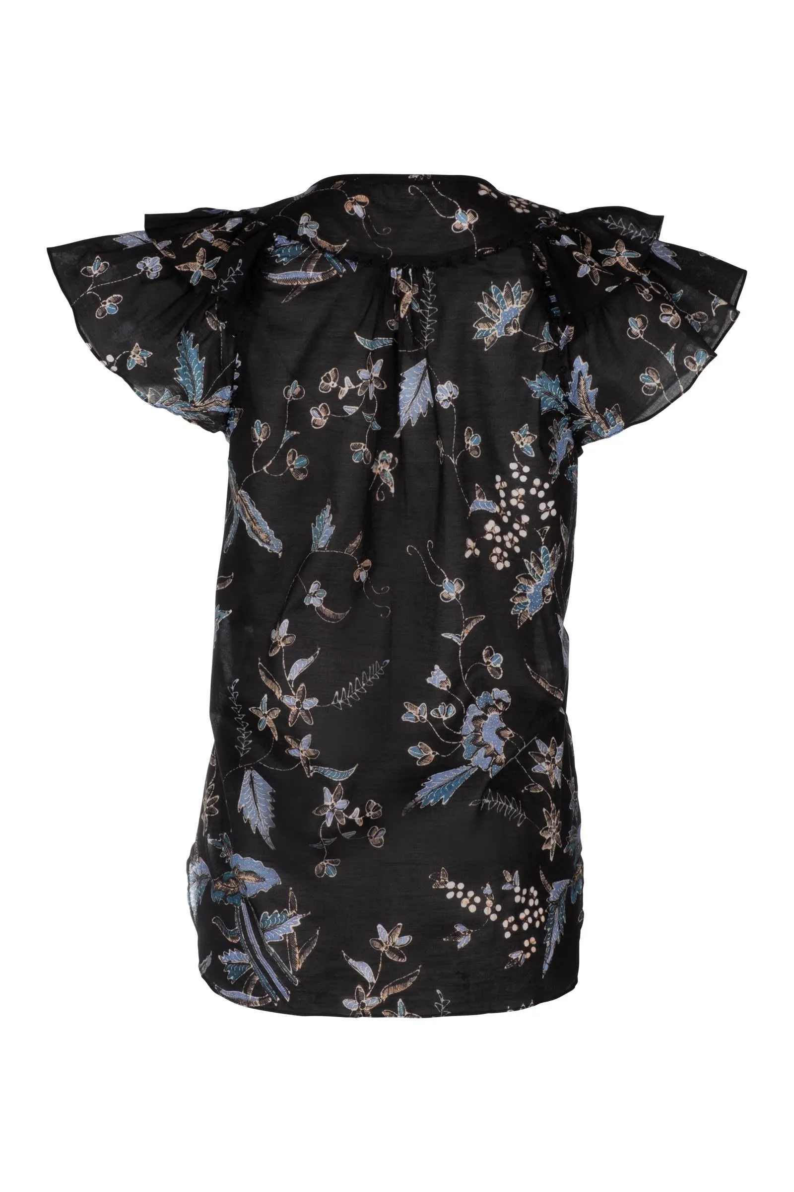 Butterfly Blouse - Navy Jasmine Batik