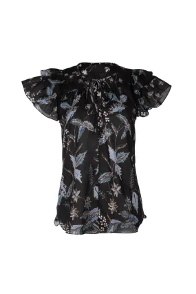 Butterfly Blouse - Navy Jasmine Batik
