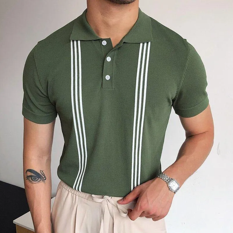 Casual Comfortable Green Short-Sleeved Polo Shirt