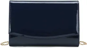 CHARMING TAILOR Patent Leather Flap Clutch Classic Elegant Evening Bag Chic Dress Purse