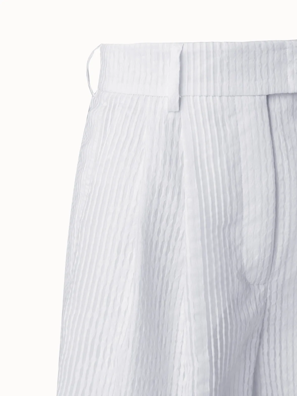 Cotton Organza Jacquard Striped Shorts