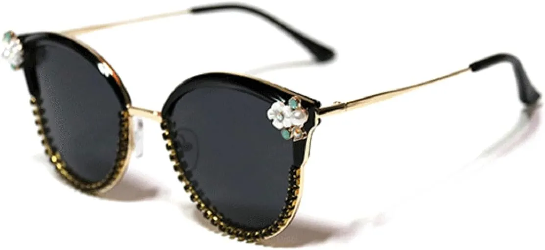 Diamond Cat Eye Sunglasses Fashion Crystal Rhinestone Vintage Frame Sun Glasses Retro for Female UV400 3089