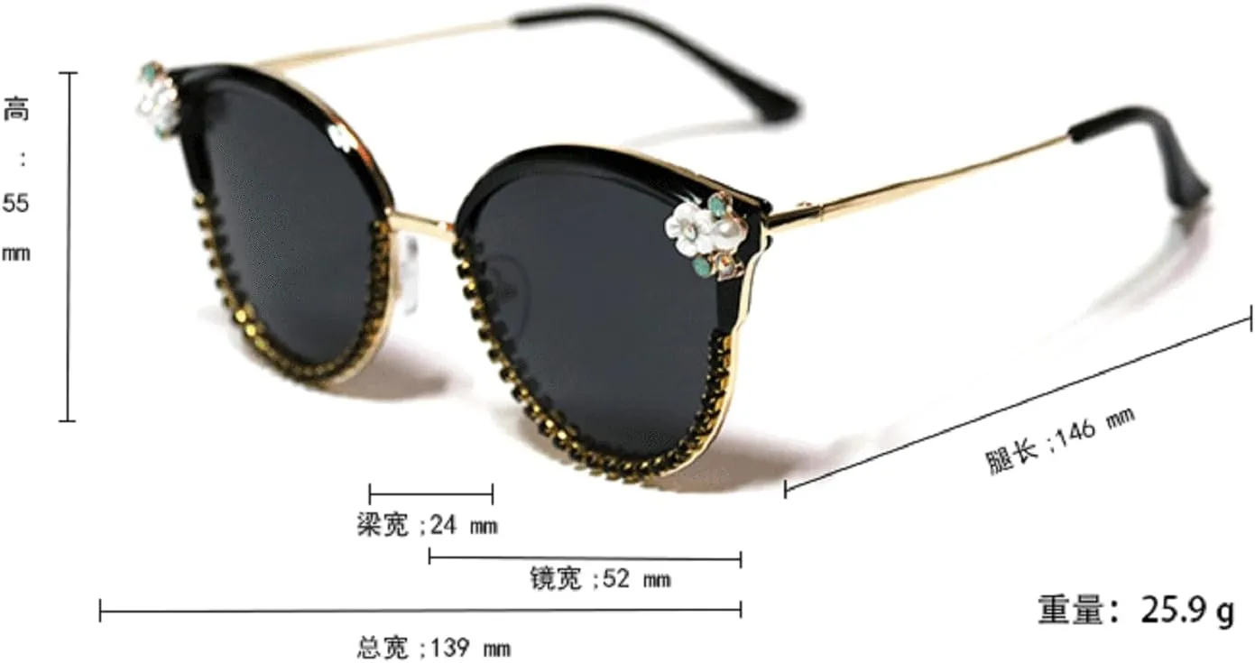 Diamond Cat Eye Sunglasses Fashion Crystal Rhinestone Vintage Frame Sun Glasses Retro for Female UV400 3089