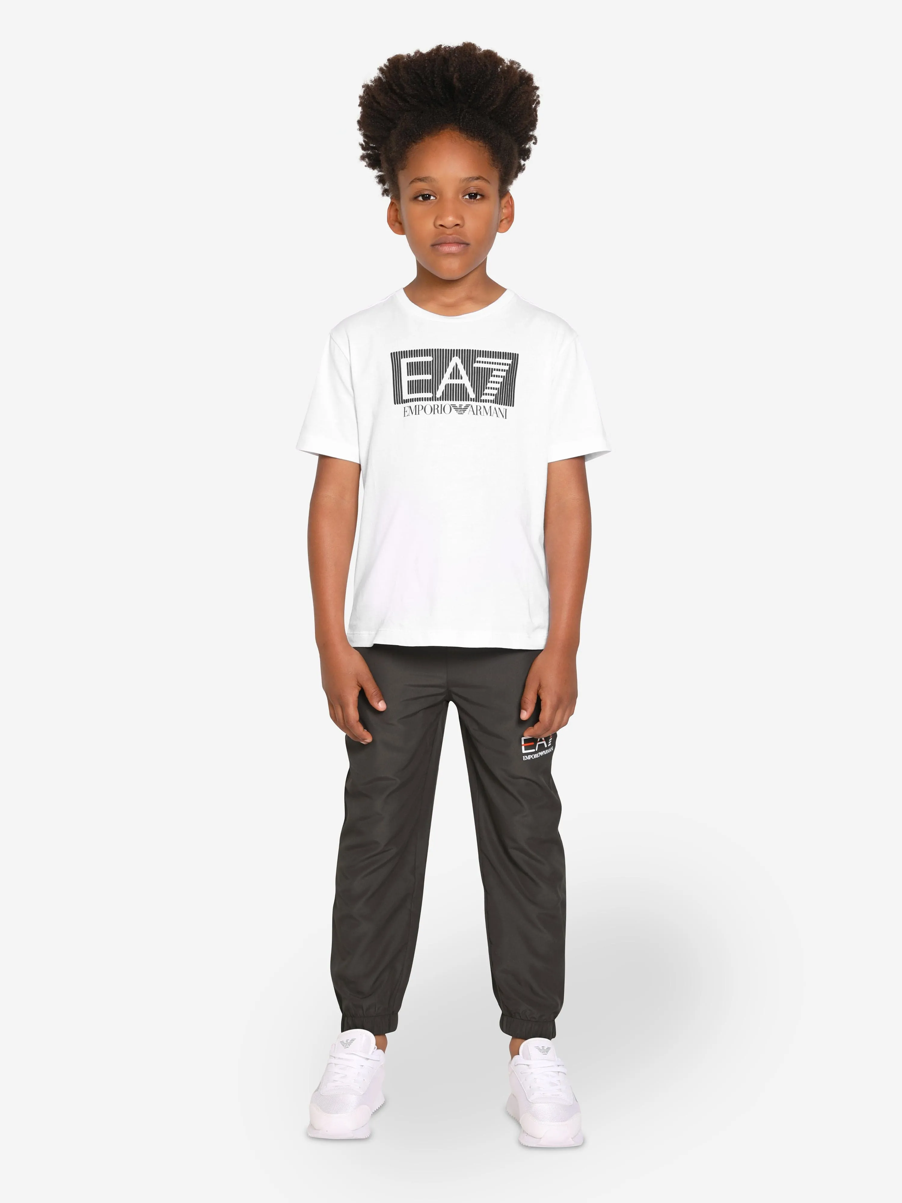 EA7 Emporio Armani Boys Train Visibility Logo T-Shirt in White