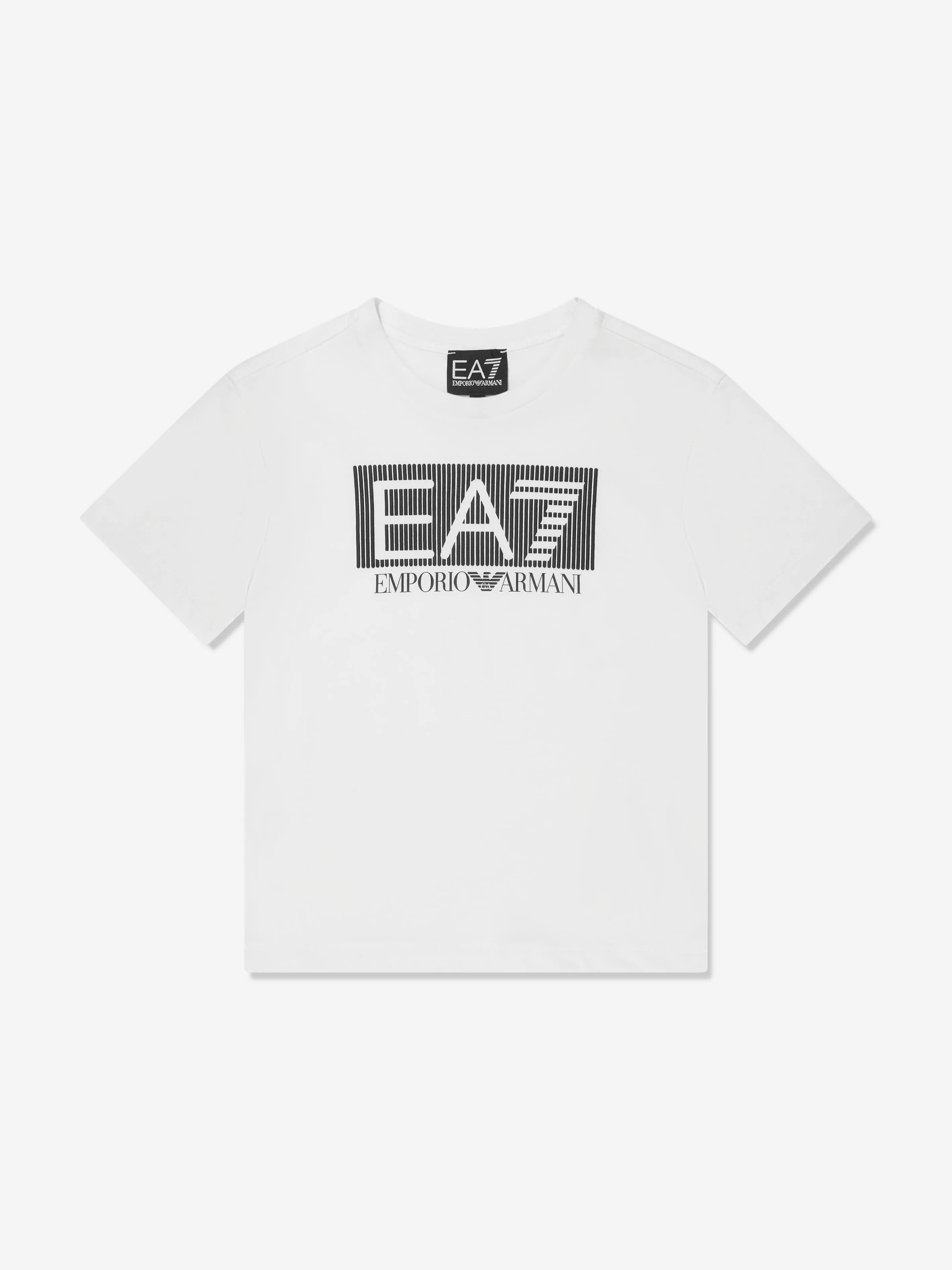 EA7 Emporio Armani Boys Train Visibility Logo T-Shirt in White