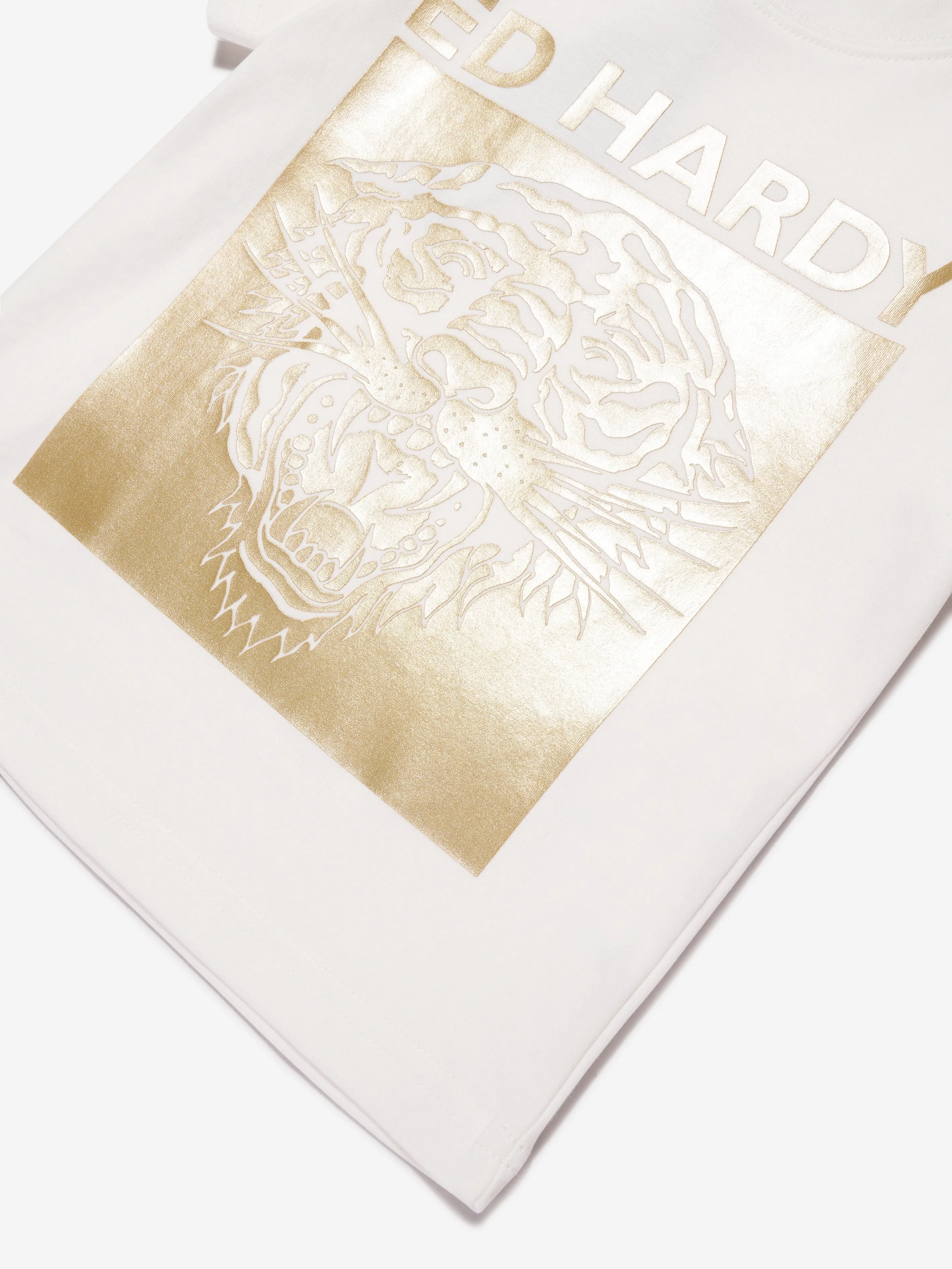 ED Hardy Girls Gold Label T-Shirt in White