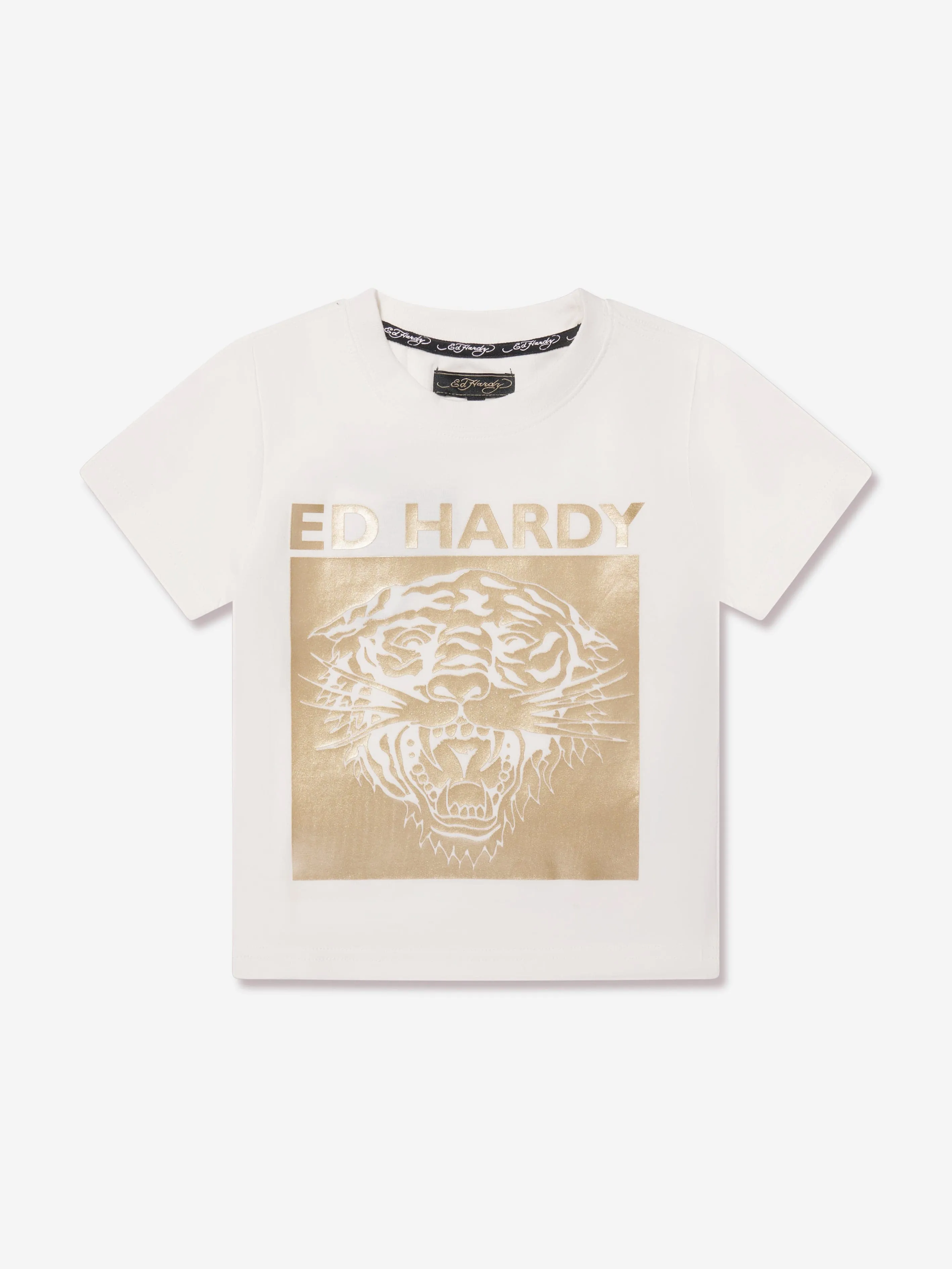 ED Hardy Girls Gold Label T-Shirt in White