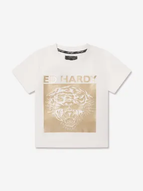 ED Hardy Girls Gold Label T-Shirt in White