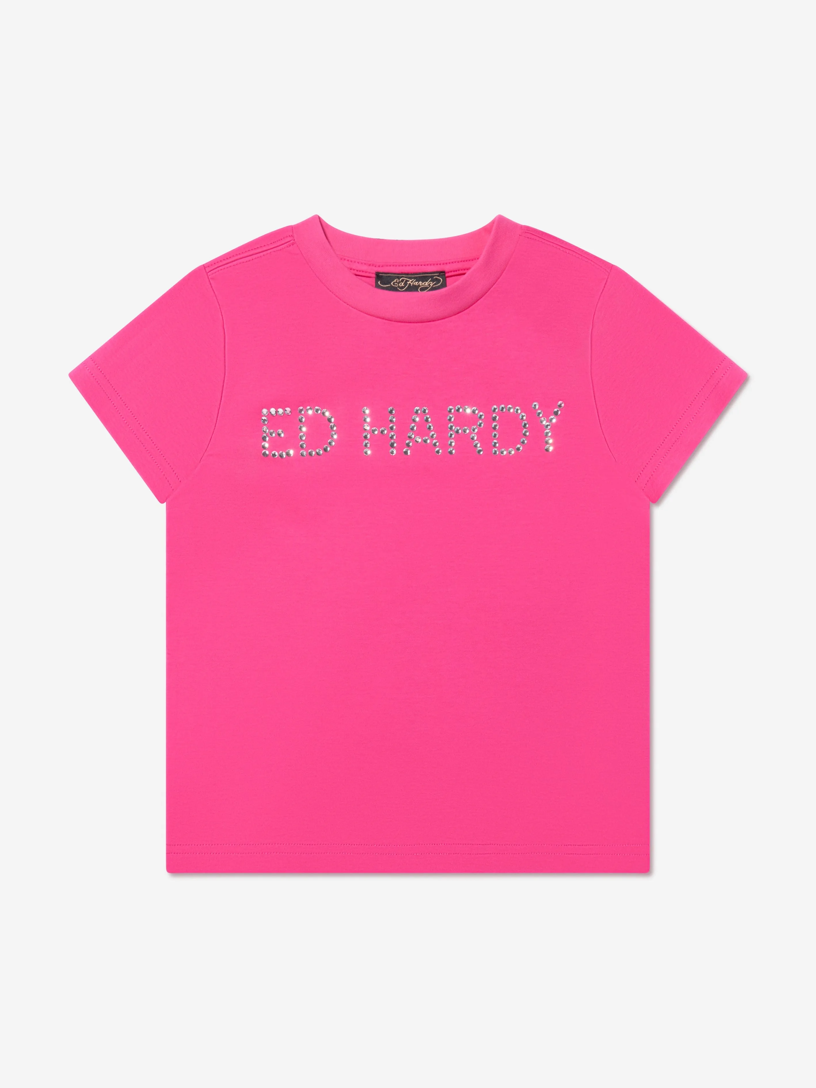 ED Hardy Girls Logo T-Shirt in Pink