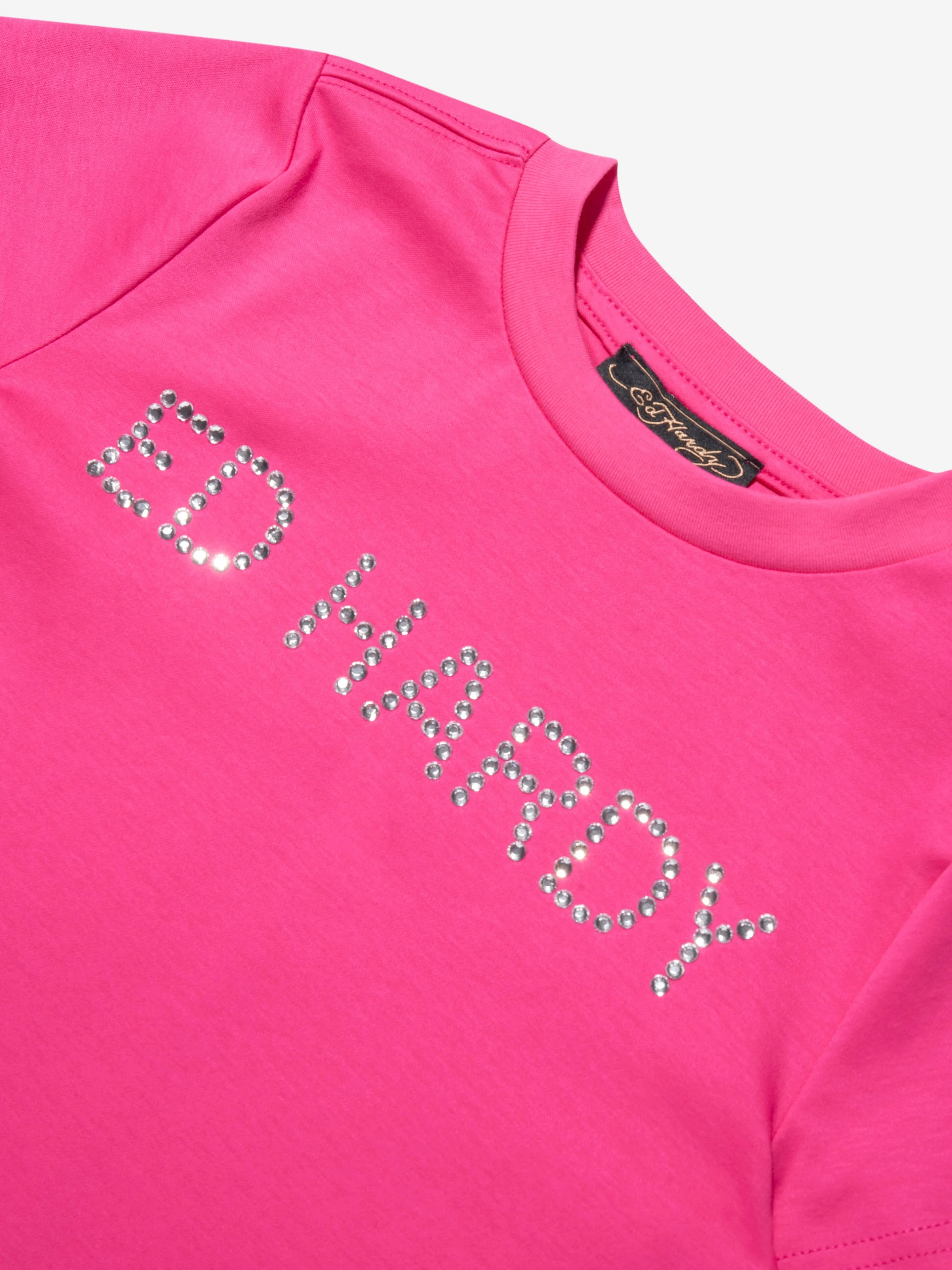 ED Hardy Girls Logo T-Shirt in Pink