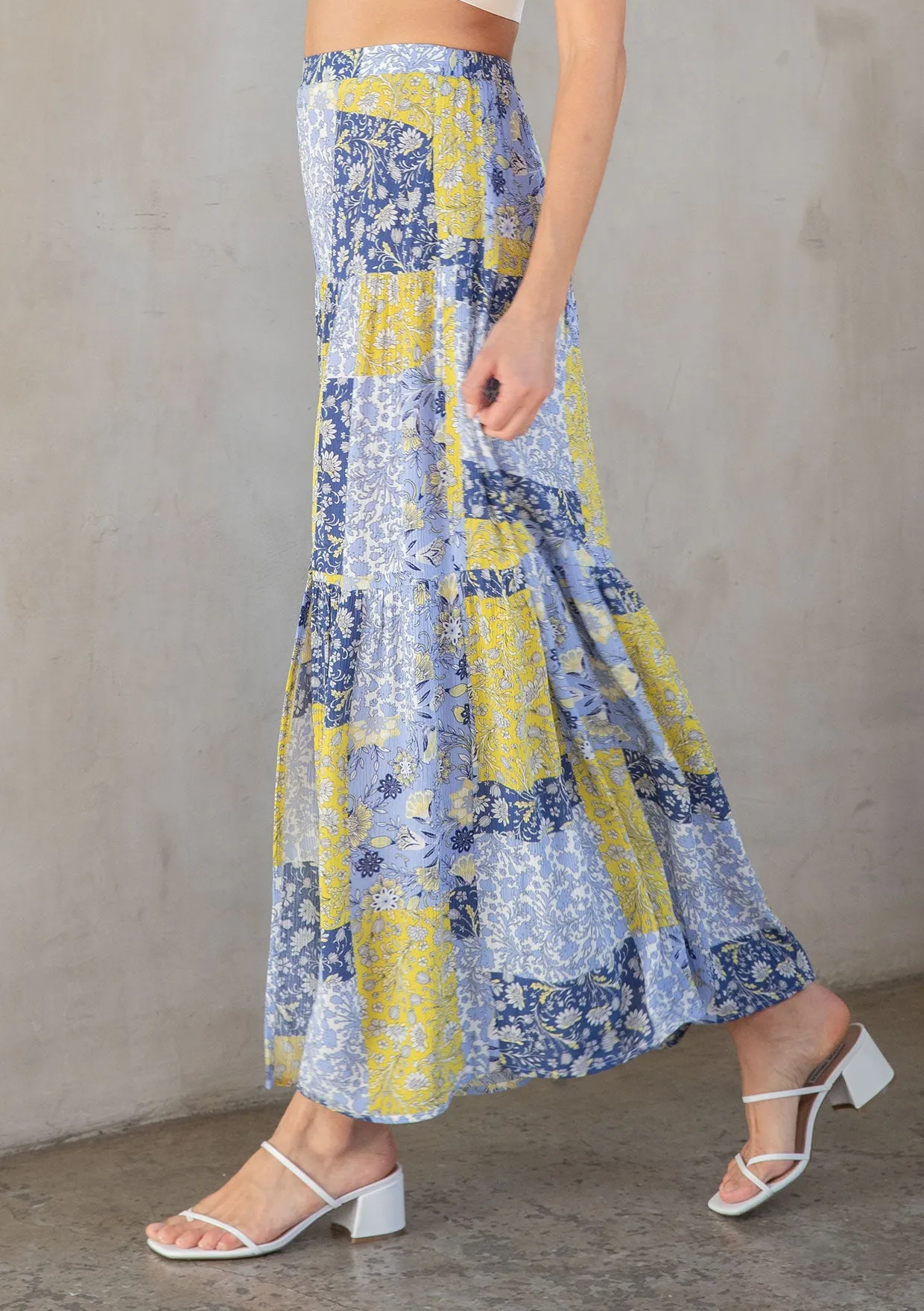Floral Tiered Maxi Skirt