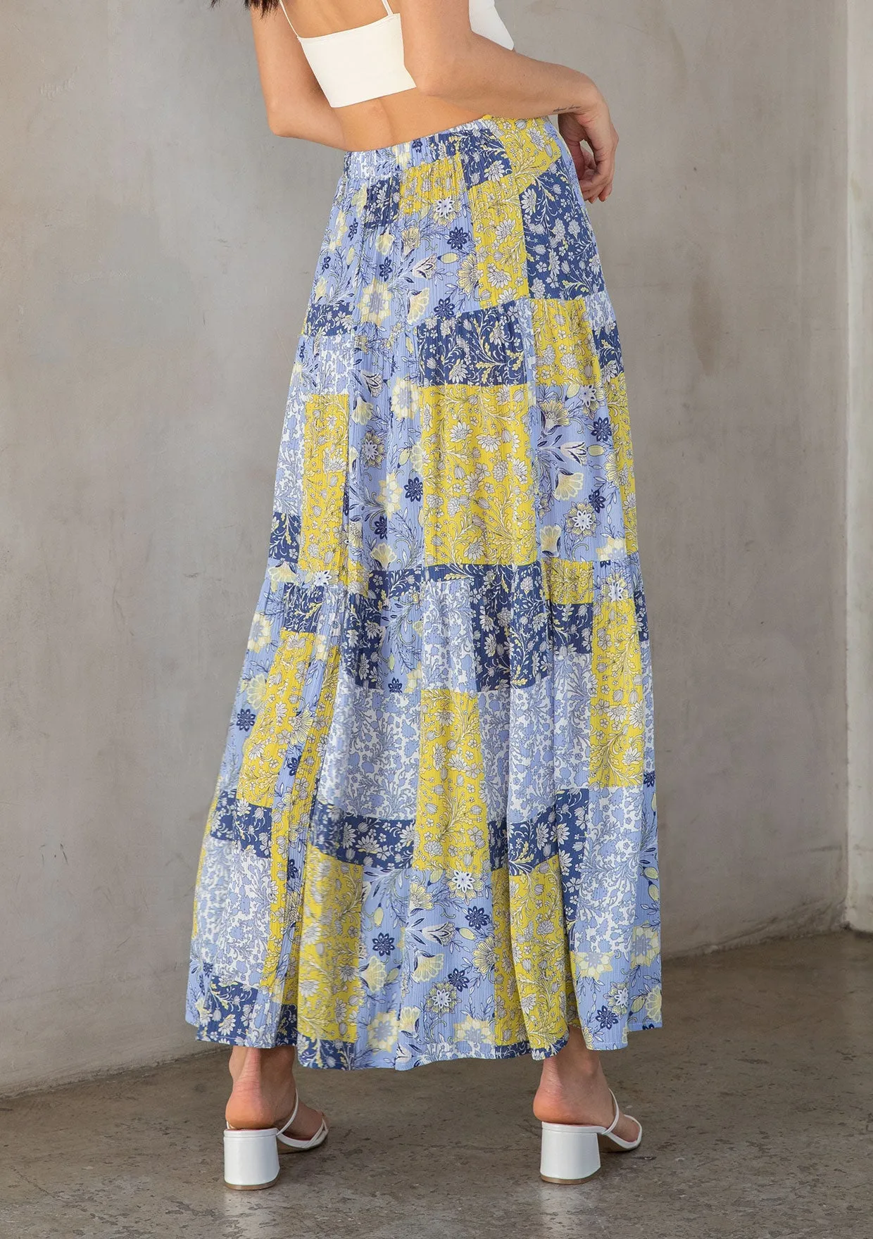 Floral Tiered Maxi Skirt