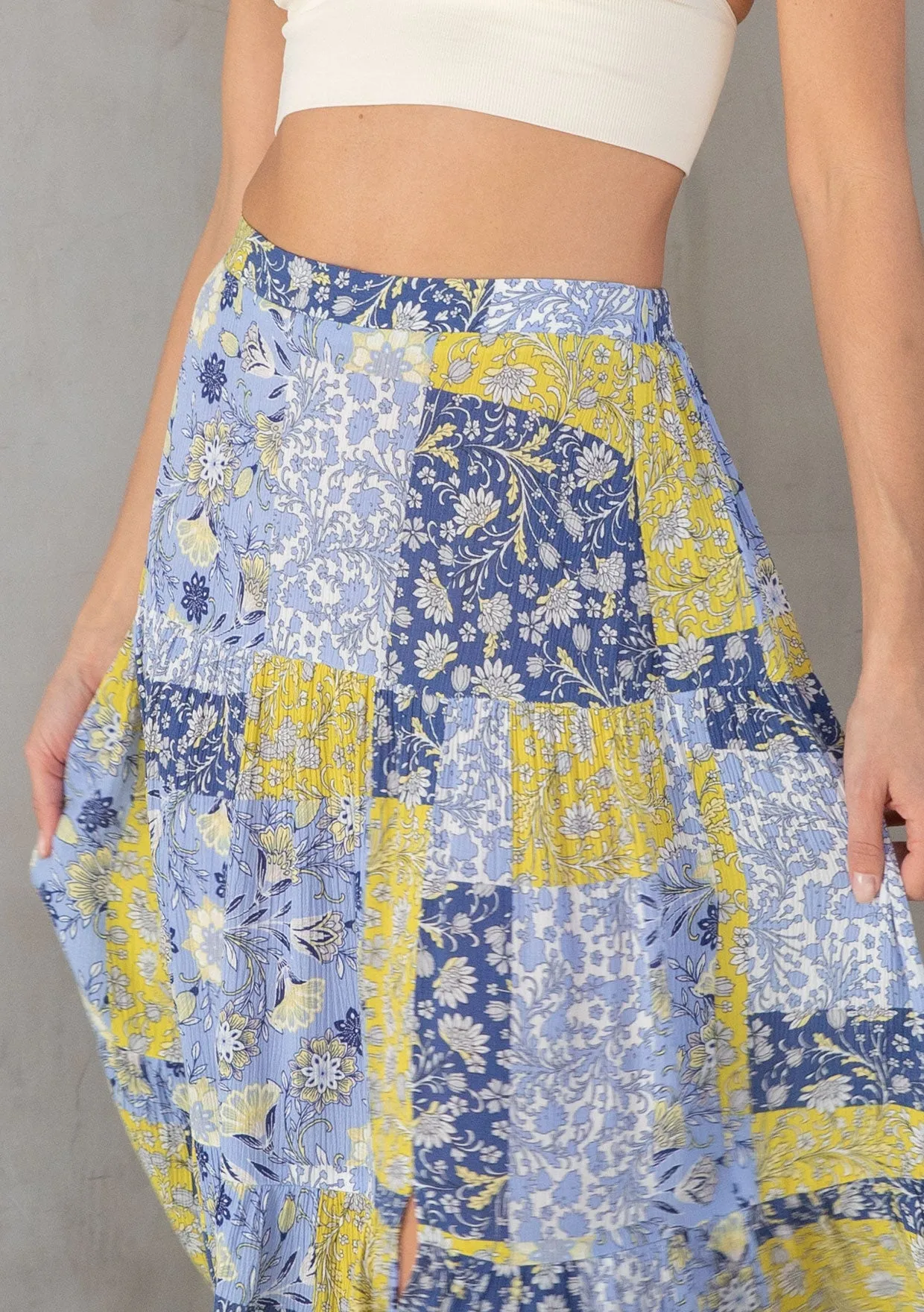 Floral Tiered Maxi Skirt