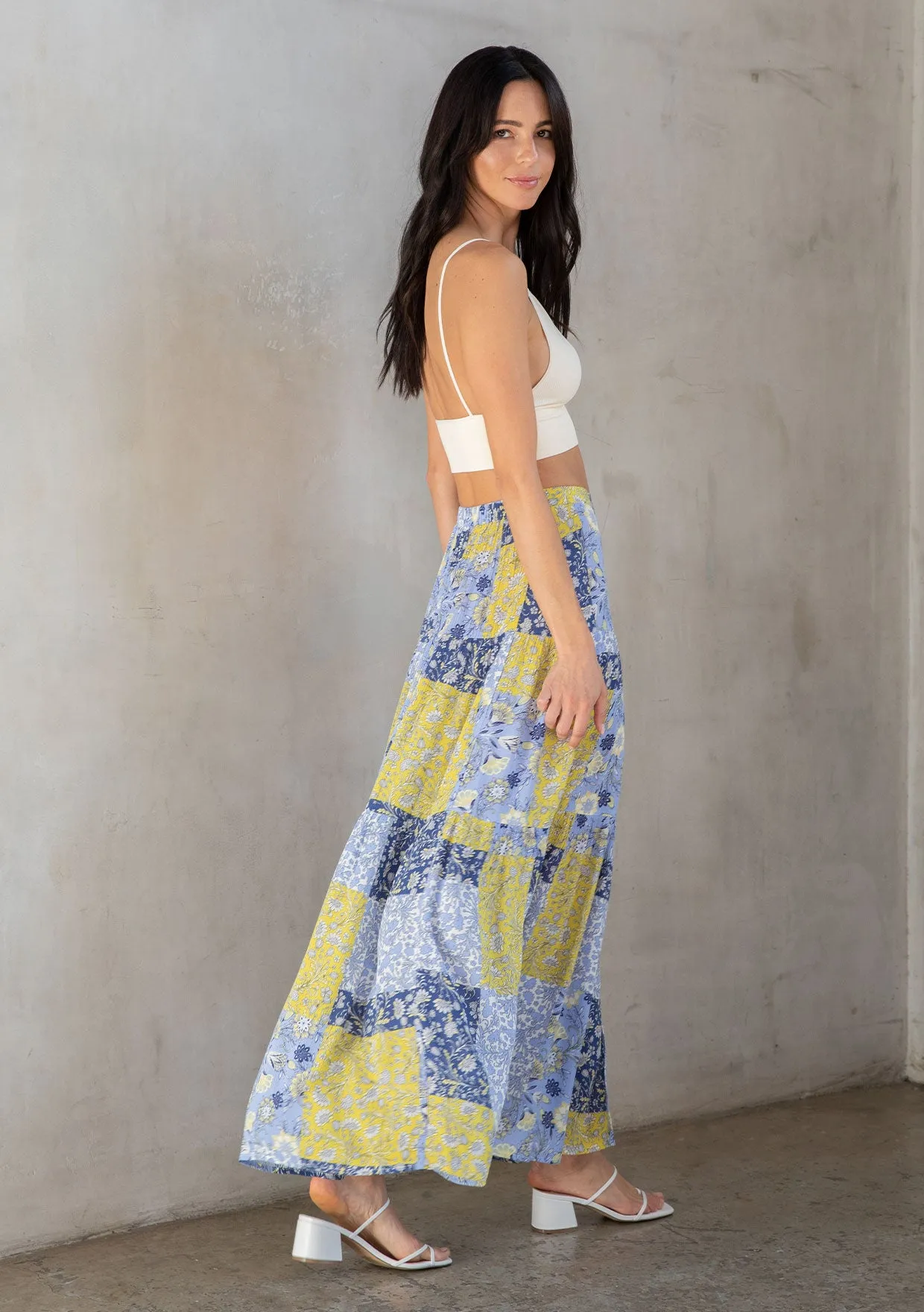 Floral Tiered Maxi Skirt