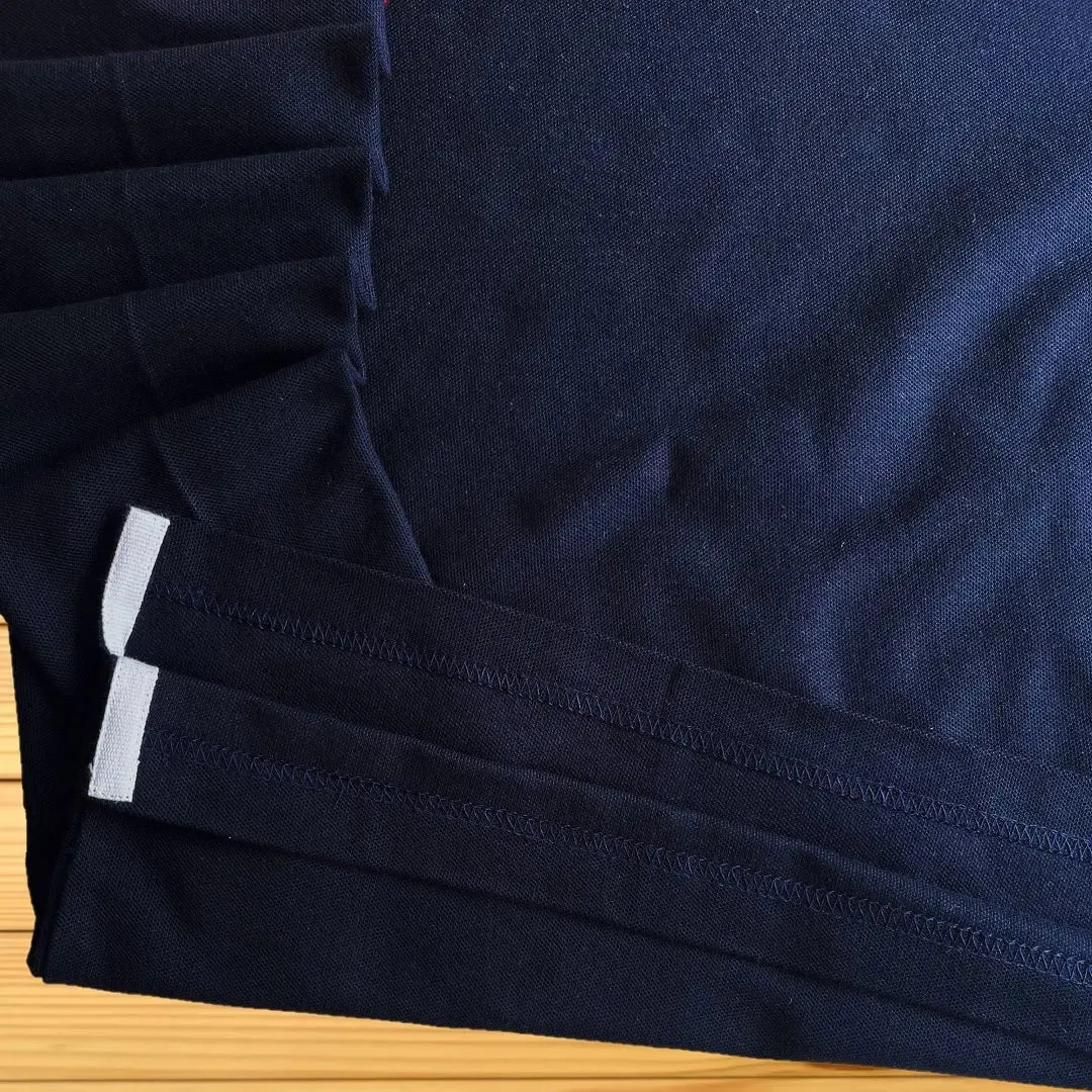 Full Sleeves Polo T-Shirt White Red with Navy Blue