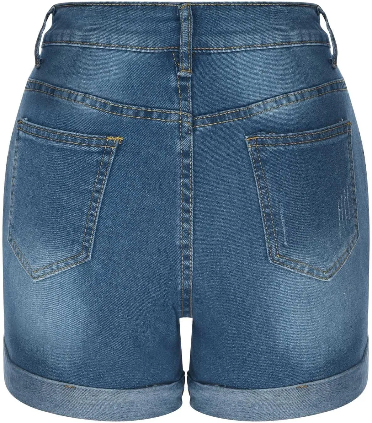 HGps8w Womens Teen Girls Chic Jean Shorts Distressed Ripped Denim Shorts High Waisted Casual Summer Streetwear Shorts