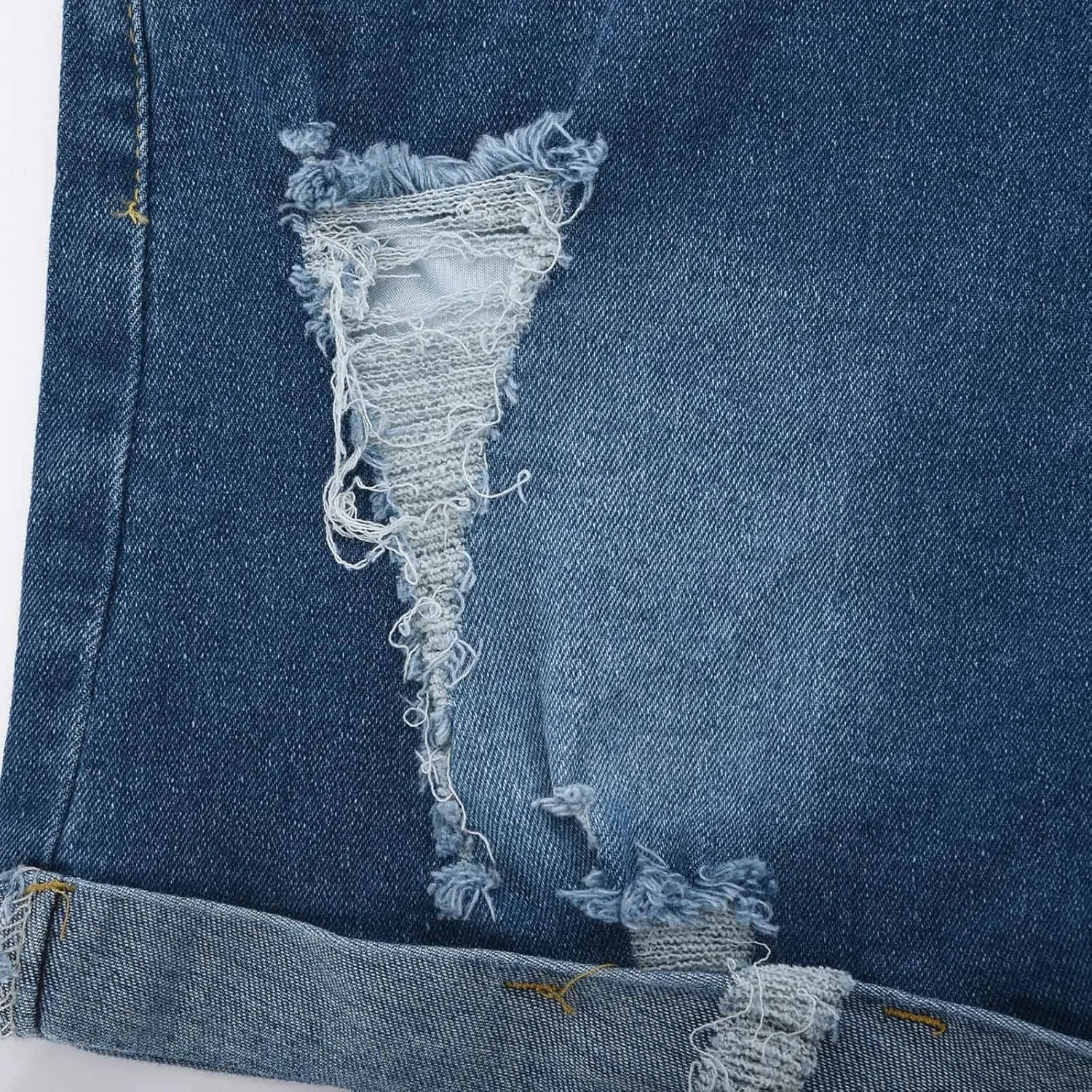 HGps8w Womens Teen Girls Chic Jean Shorts Distressed Ripped Denim Shorts High Waisted Casual Summer Streetwear Shorts