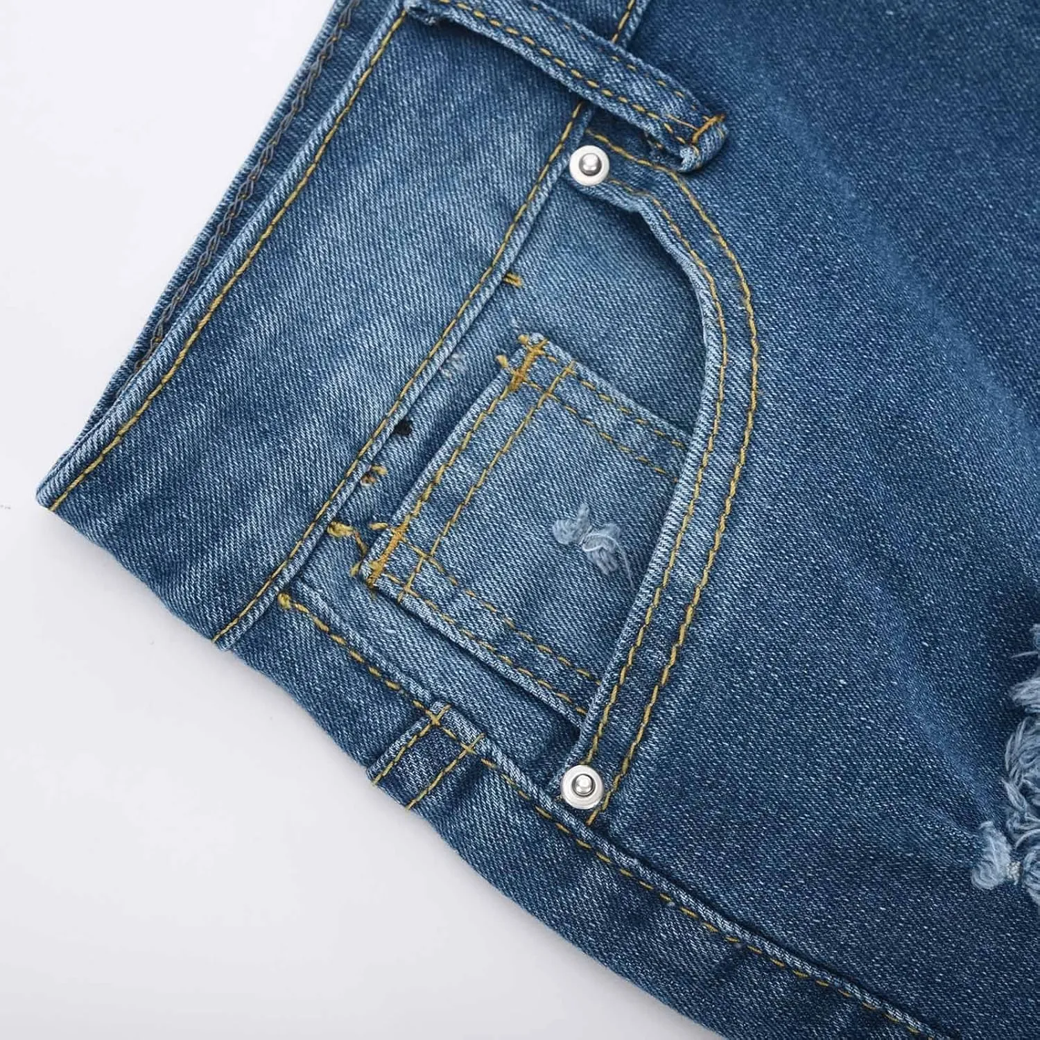 HGps8w Womens Teen Girls Chic Jean Shorts Distressed Ripped Denim Shorts High Waisted Casual Summer Streetwear Shorts