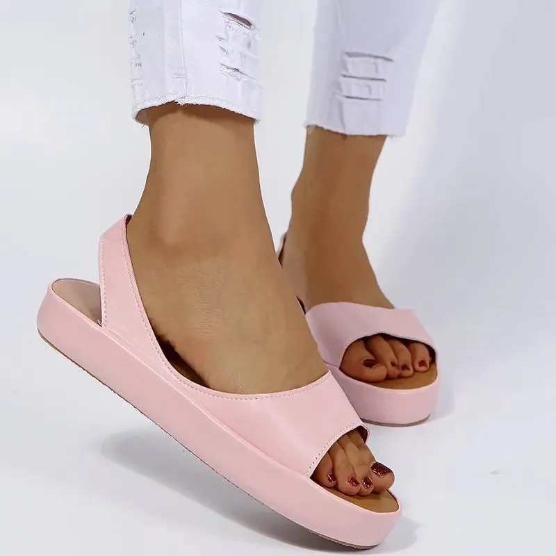Hnzxzm Fashion Woman Sandals Comfortable Sandals Women Summer Low Heel Retro Peep Toe Ladise Shoes