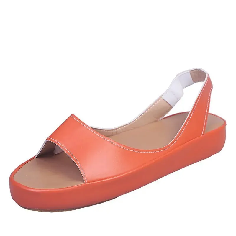 Hnzxzm Fashion Woman Sandals Comfortable Sandals Women Summer Low Heel Retro Peep Toe Ladise Shoes