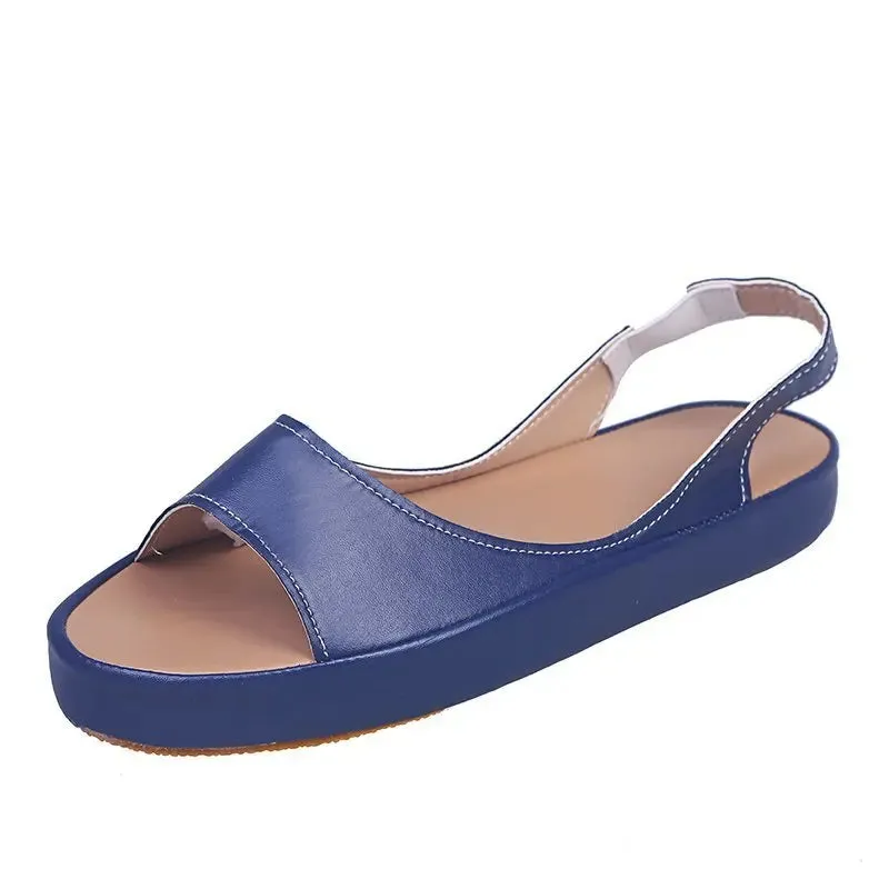 Hnzxzm Fashion Woman Sandals Comfortable Sandals Women Summer Low Heel Retro Peep Toe Ladise Shoes