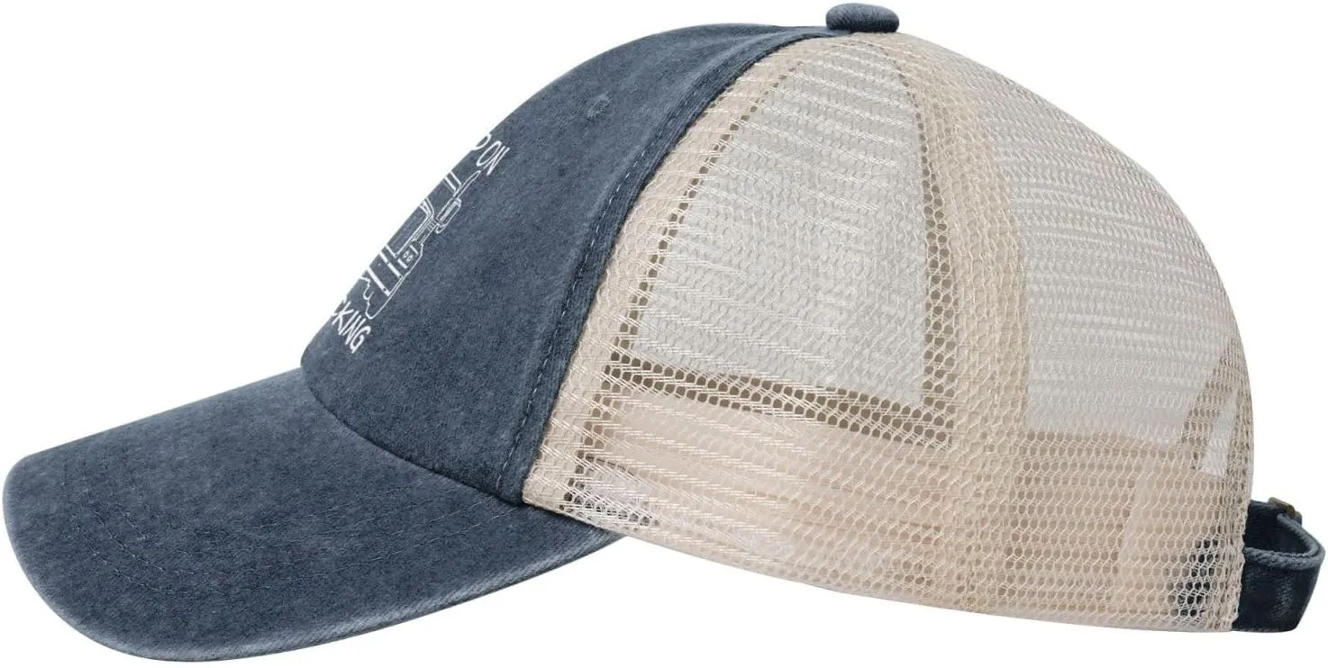 Keep On Trucking Denim Baseball Cap Trucker Hats Breathable Adjustable Snapback