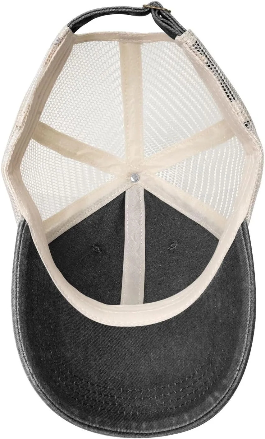 Keep On Trucking Denim Baseball Cap Trucker Hats Breathable Adjustable Snapback