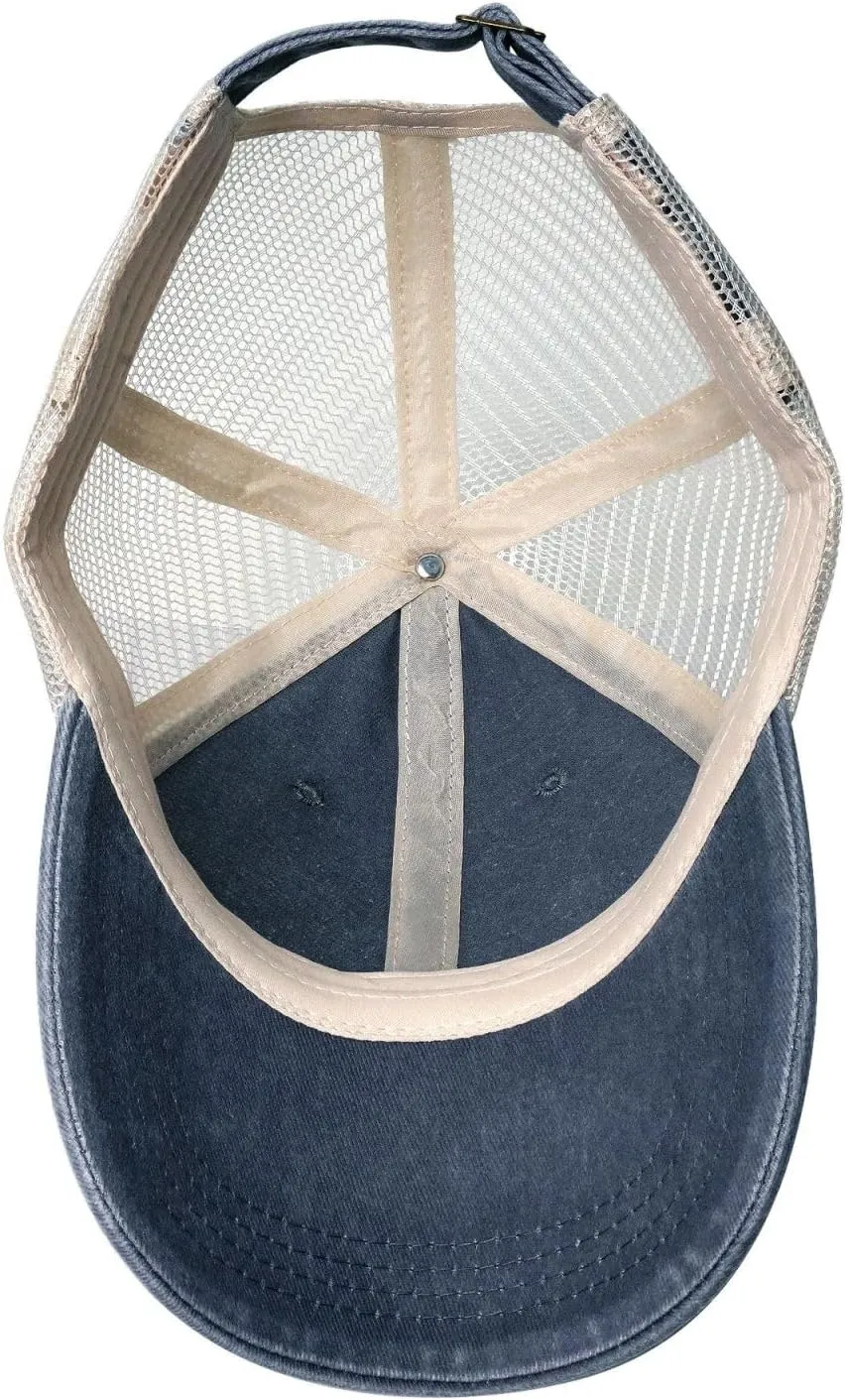 Keep On Trucking Denim Baseball Cap Trucker Hats Breathable Adjustable Snapback