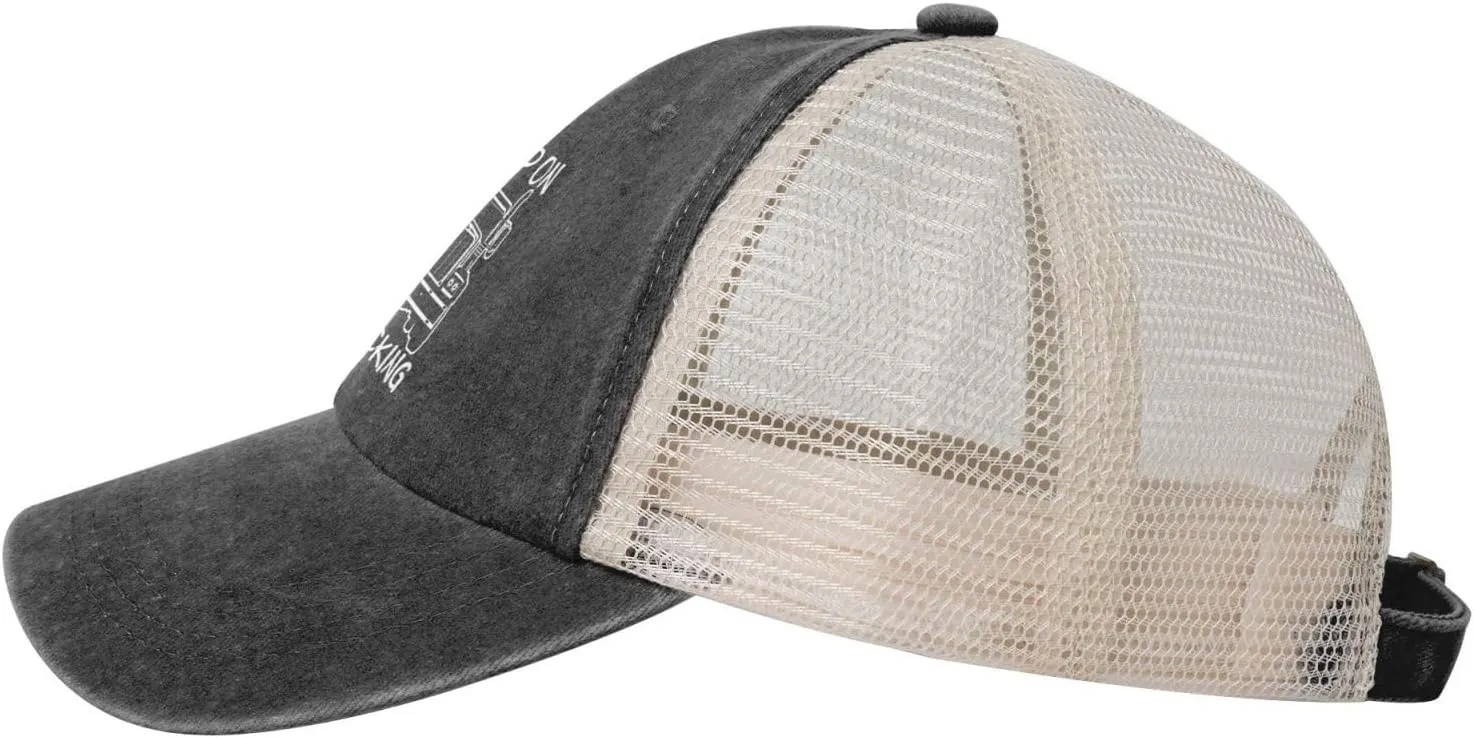 Keep On Trucking Denim Baseball Cap Trucker Hats Breathable Adjustable Snapback