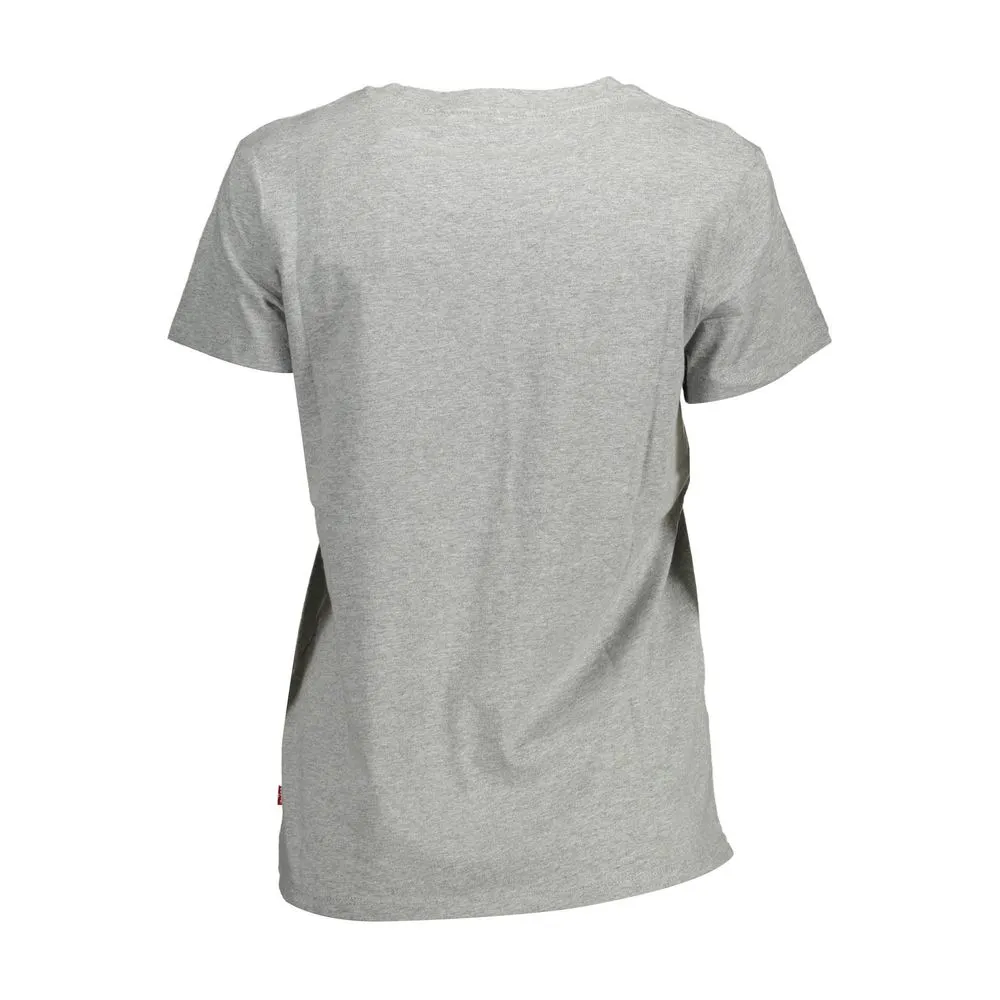 Levi's Chic Gray Logo Print Tee for Casual Elegance