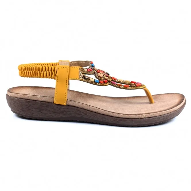 Lunar JLH320 Una Mustard Womens Comfortable Summer Sandals