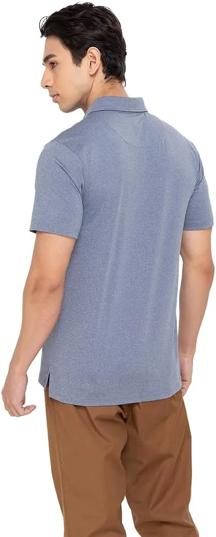 Mens Golf Polo Shirt Lightweight & Quick Dry UPF 50  Flat-Knit Collar Polo Shirts for Men (S, M, L, XL, XXL)- Dry Fit