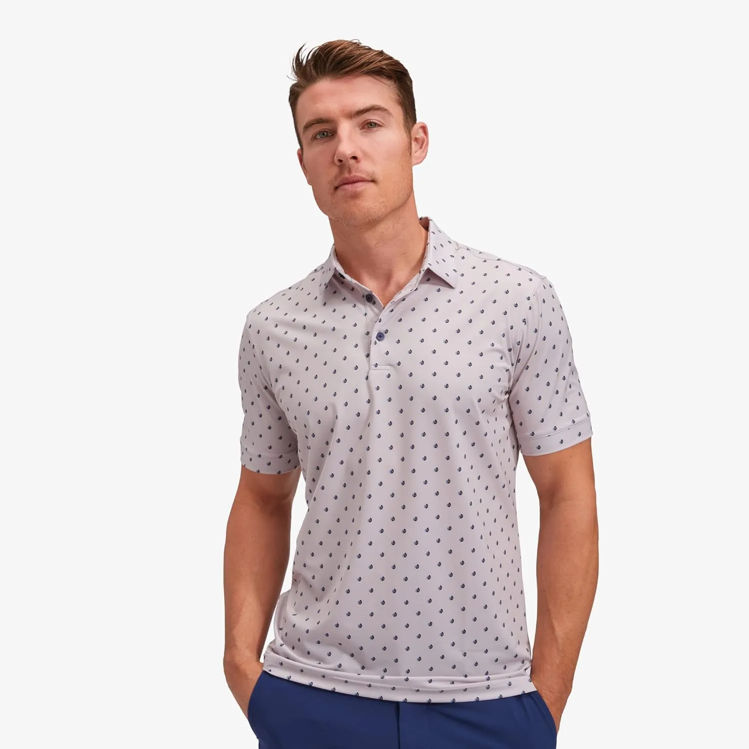 Mizzen Main Versa Men's Performance Short-Sleeve Polo - Lightweight, Moisture-Wicking, UPF 50 , 4-Way Stretch - Trim Fit