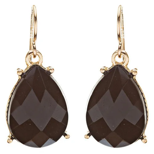 Modern Trendy Chic Bold Teardrop Design Statement Necklace Set  JN174 Black