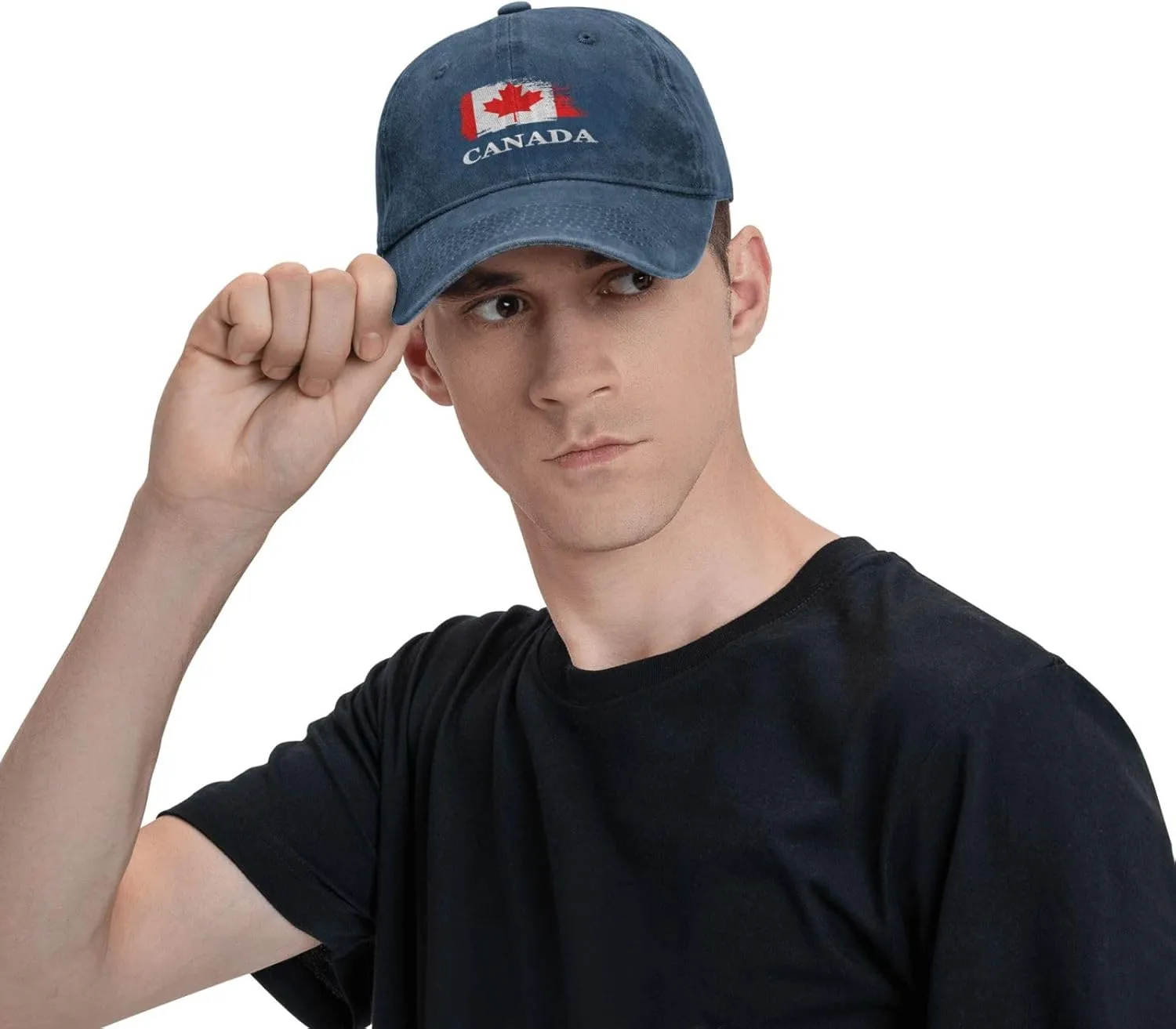 Personalized Brush Canadians Canada Flag Baseball Cap for Men Women Denim Twill Dad Hat Classic Hats