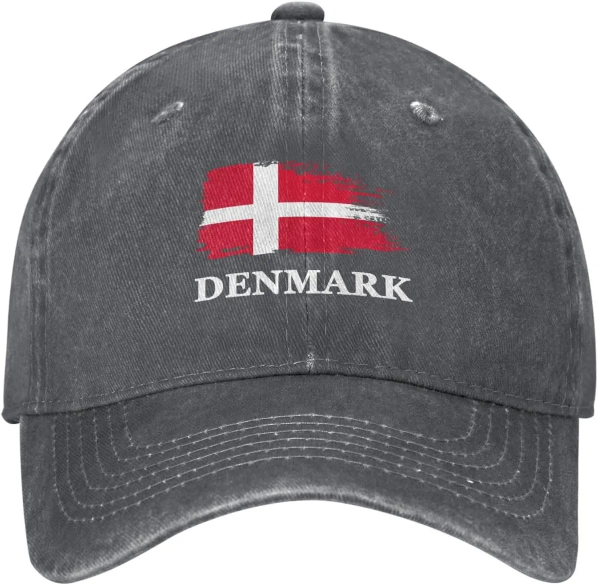Personalized Brush Danish Denmark Flag Baseball Cap for Men Women Denim Twill Dad Hat Classic Hats