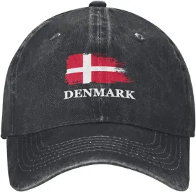 Personalized Brush Danish Denmark Flag Baseball Cap for Men Women Denim Twill Dad Hat Classic Hats