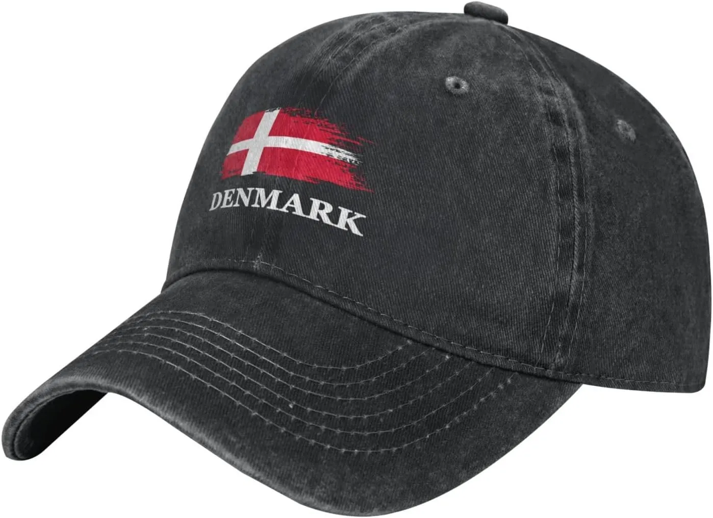 Personalized Brush Danish Denmark Flag Baseball Cap for Men Women Denim Twill Dad Hat Classic Hats