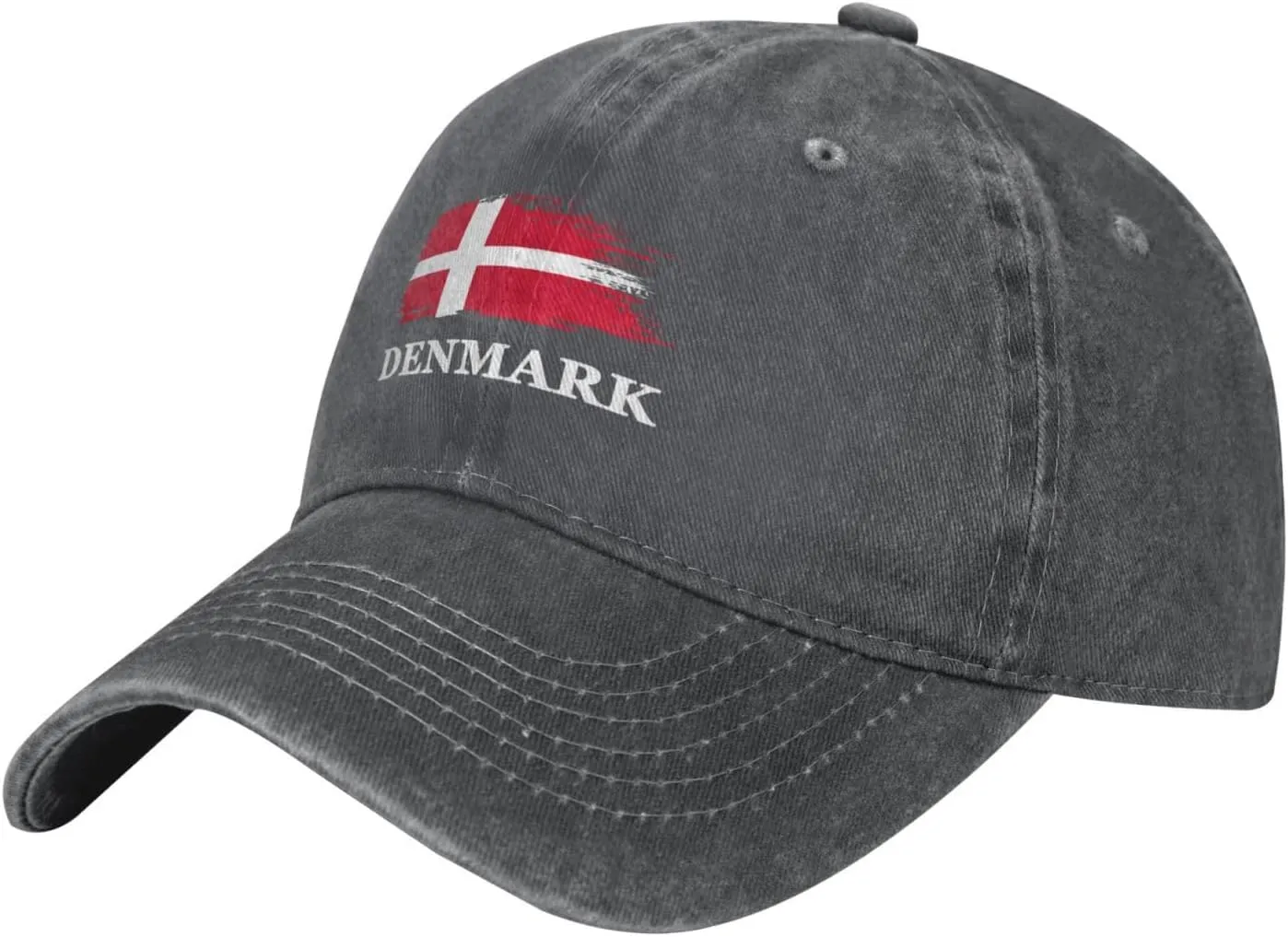 Personalized Brush Danish Denmark Flag Baseball Cap for Men Women Denim Twill Dad Hat Classic Hats