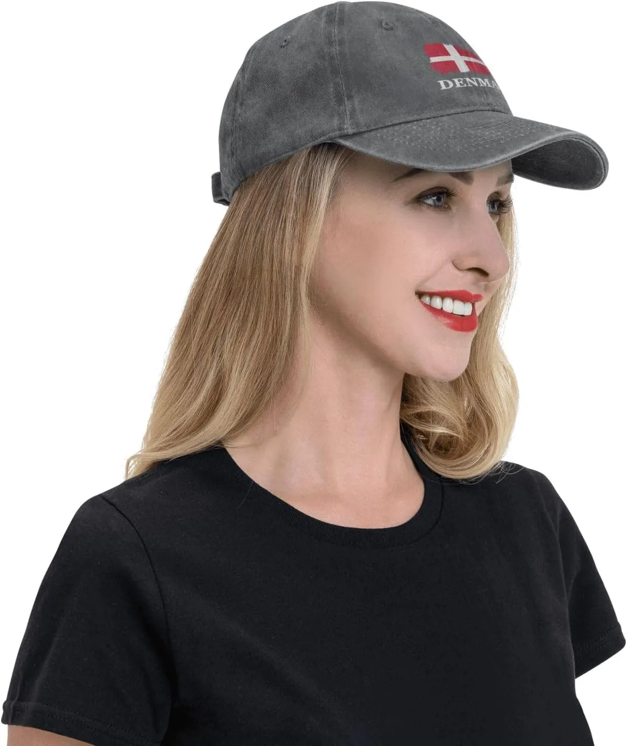 Personalized Brush Danish Denmark Flag Baseball Cap for Men Women Denim Twill Dad Hat Classic Hats