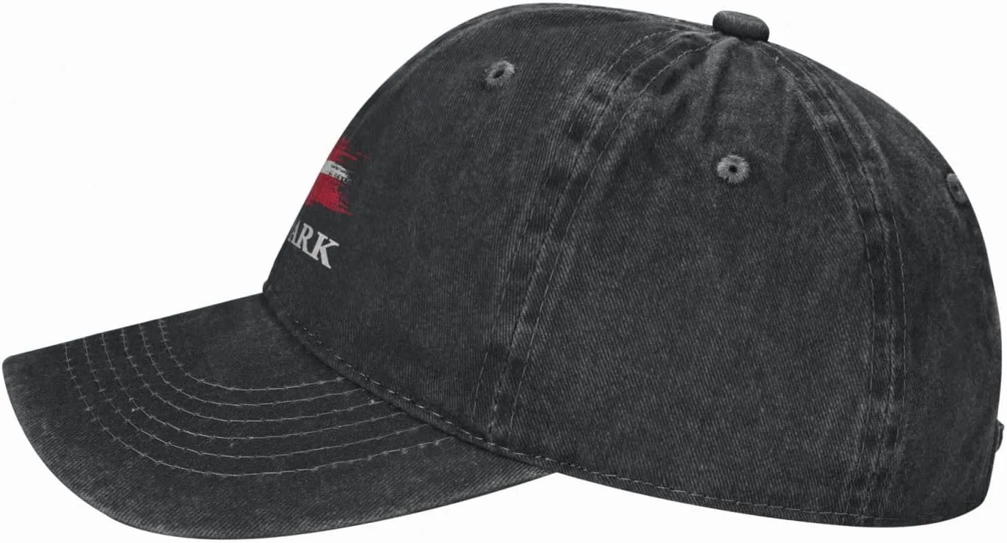 Personalized Brush Danish Denmark Flag Baseball Cap for Men Women Denim Twill Dad Hat Classic Hats