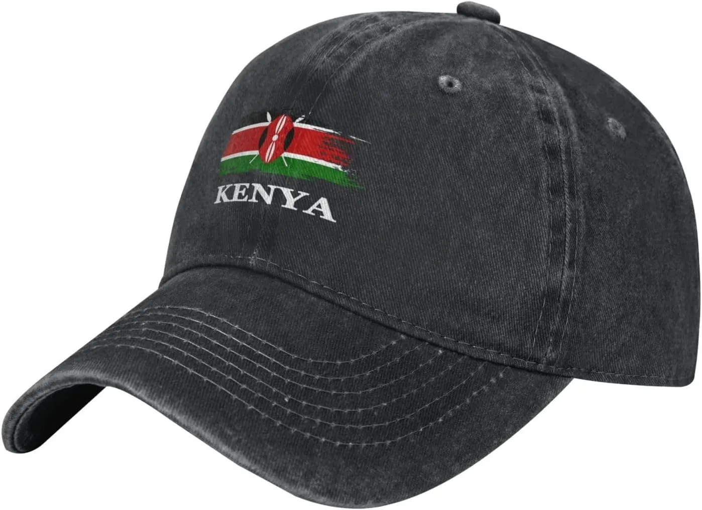 Personalized Brush Kenyan Kenya Flag Baseball Cap for Men Women Denim Twill Dad Hat Classic Hats
