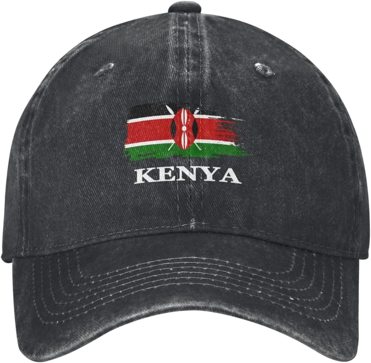 Personalized Brush Kenyan Kenya Flag Baseball Cap for Men Women Denim Twill Dad Hat Classic Hats