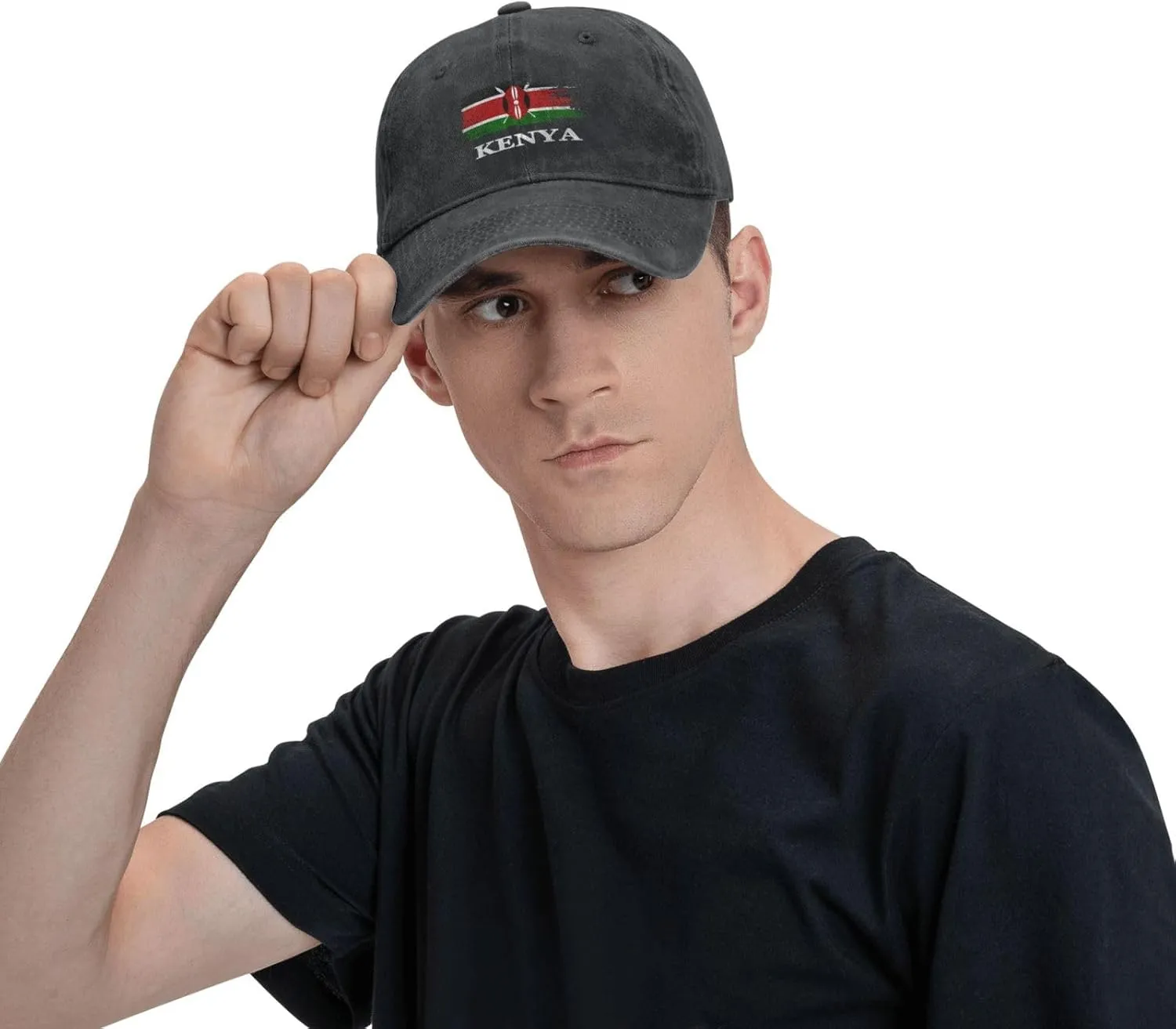 Personalized Brush Kenyan Kenya Flag Baseball Cap for Men Women Denim Twill Dad Hat Classic Hats