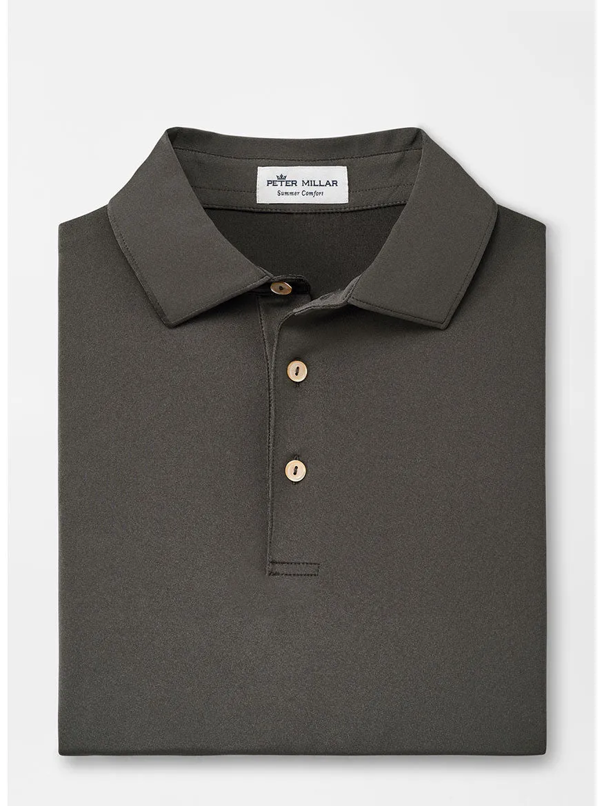 Peter Millar Solid Performance Jersey Polo in Iron [Sean Self Collar]