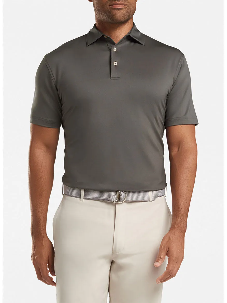 Peter Millar Solid Performance Jersey Polo in Iron [Sean Self Collar]