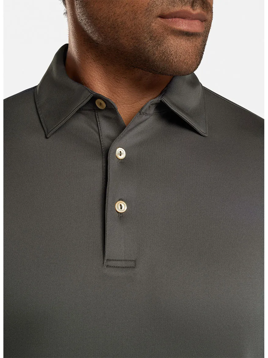 Peter Millar Solid Performance Jersey Polo in Iron [Sean Self Collar]